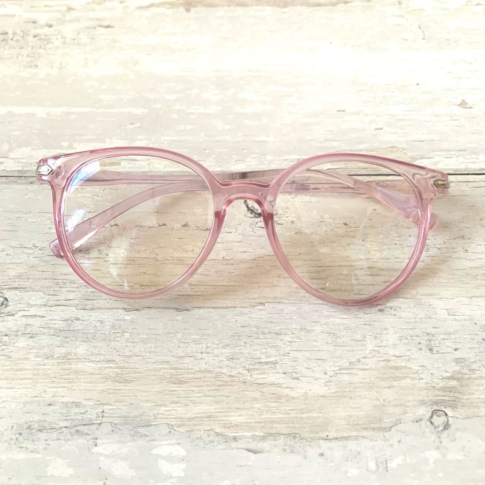 Bluelight Blocking Glasses Pink Clear Frames Women’s Adult OS Blue Light NEW